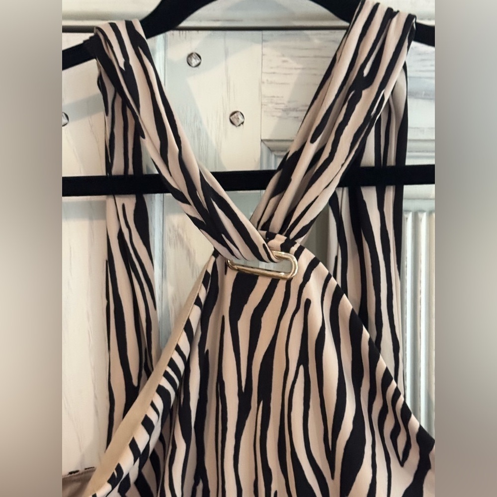 I.N.C. Zebra Printed Halter Maxi Dress, XL - Picture 8 of 16